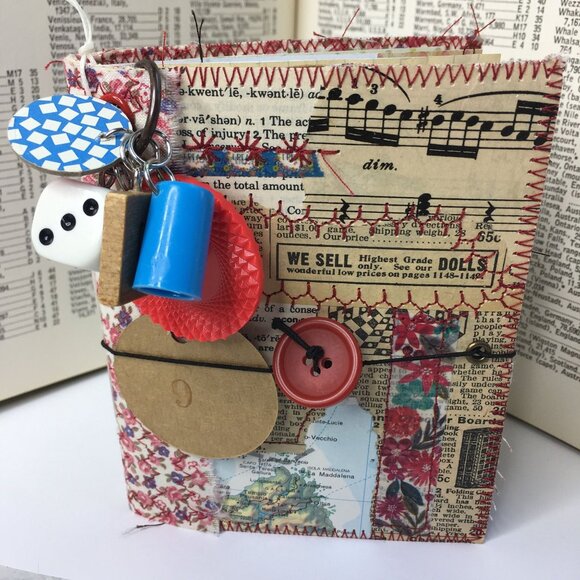 Custom Junk Journal Collage Cover Removable Ephemera Mini Art Book Diary 9 u - Picture 2 of 10